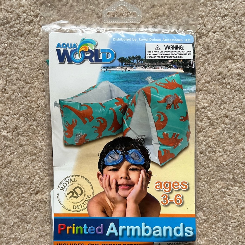 NWT Inflatable arm bands, dinosaur theme
